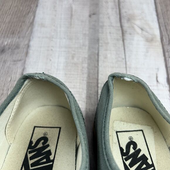 Vans Authentic Kids Size 3.5 Canvas Skate Shoes Sneaker Duck Green Gum Sole - Picture 13 of 14